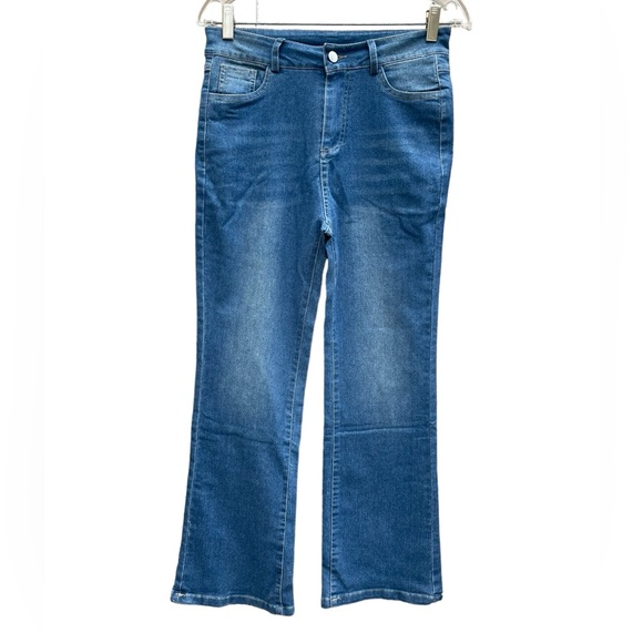 No Brand Lightweight Blue Denim Bootcut High Waist 5 Pocket Jeans Petite Length - Picture 2 of 9